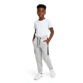 Grey Melange Pique Jogger With Side Tape Mid Grey Nawao.com
