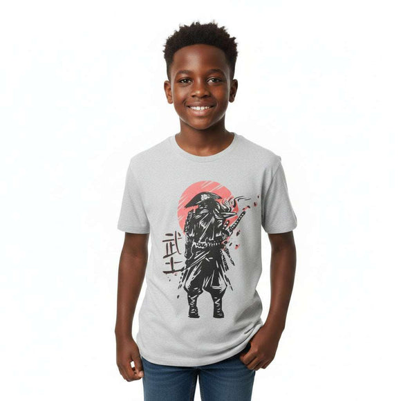 Grey Melange Samurai S S Graphic Tee Mid Grey Nawao.com