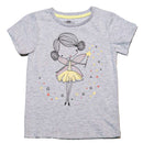 Grey Melange Ss Fairytale Placement Print T Shirt Nawao.com