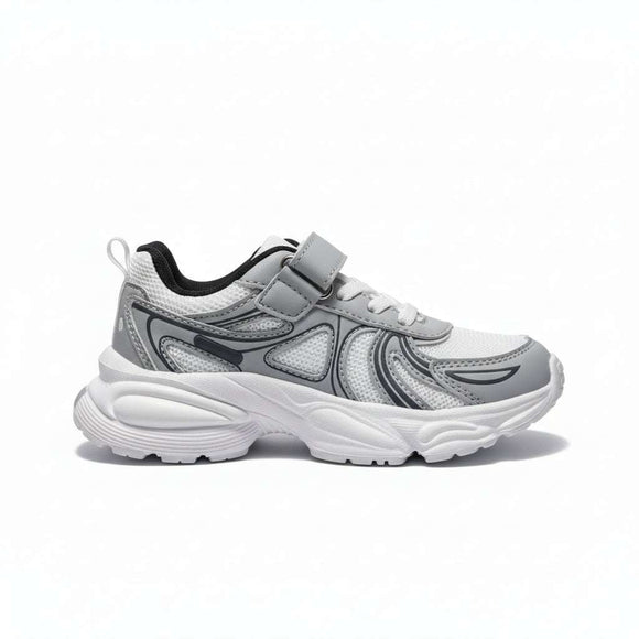Grey Overlayed Trainer White Nawao.com