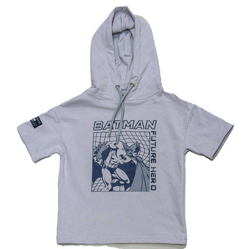 Grey Oversize Hooded Batman T Shirt Nawao.com