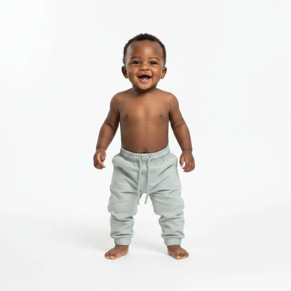 Grey Poplin Jogger Mid Grey Nawao.com