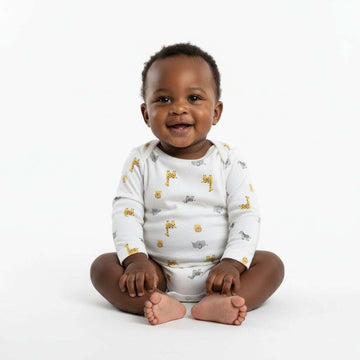 Grey Safari Aop   Stripe Pack Of 2 Bodysuit Mid Grey Nawao.com