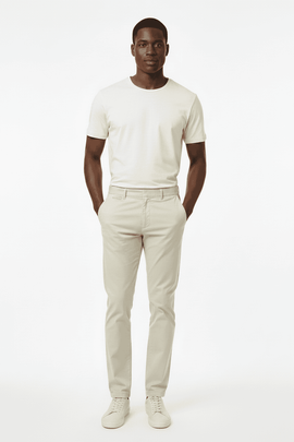 Grey Satin Skim Fit Chino Mid Grey Nawao.com
