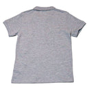 Grey Short Sleeve Emb Polo Shirt Nawao.com