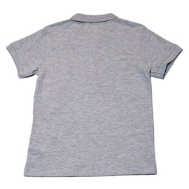 Grey Short Sleeve Emb Polo Shirt Nawao.com