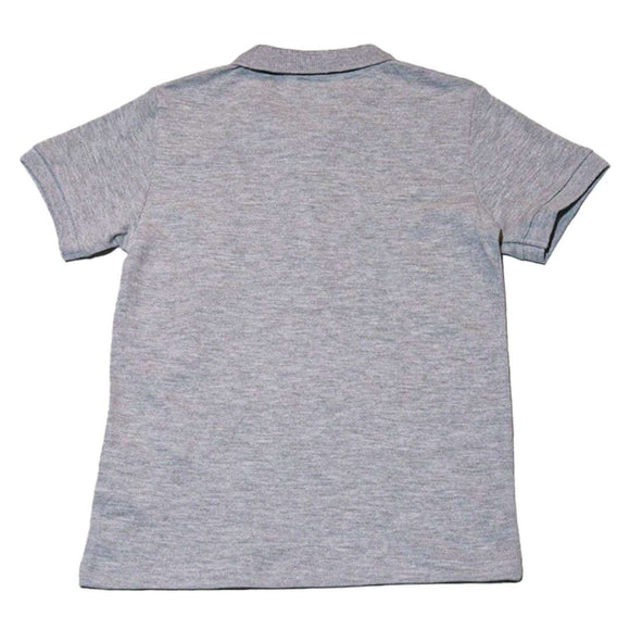 Grey Short Sleeve Emb Polo Shirt Nawao.com