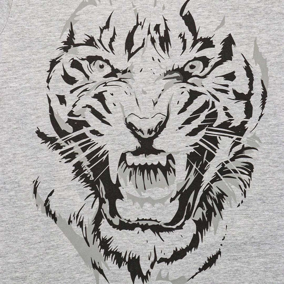 Grey Short Sleeve Graphic Tshirt Nawao.com