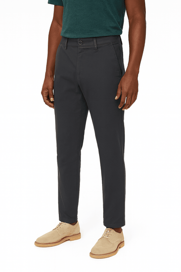 Grey Slim Fit Chino Trousers Nawao.com
