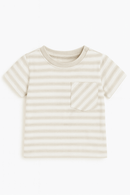Grey Stripe Short Sleeve T Shirt Nawao.com