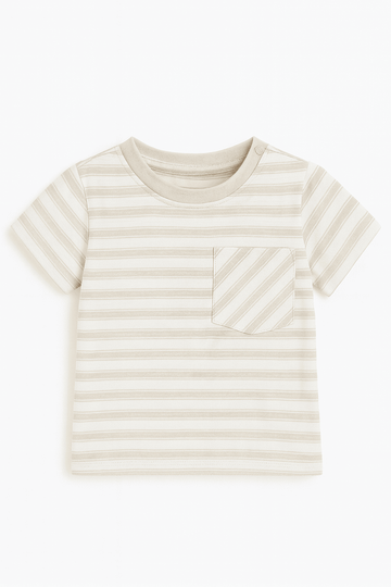 Grey Stripe Short Sleeve T Shirt Nawao.com
