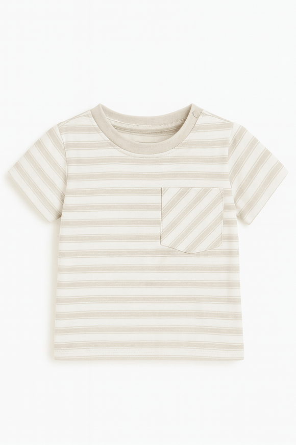 Grey Stripe Short Sleeve T Shirt Nawao.com