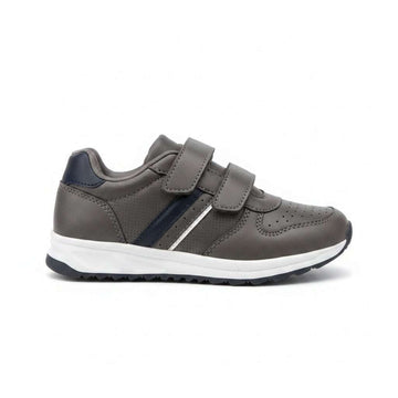Grey Stripped Overlay Sneaker Pale Grey Nawao.com