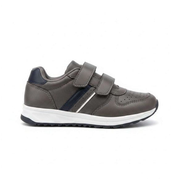Grey Stripped Overlay Sneaker Pale Grey Nawao.com