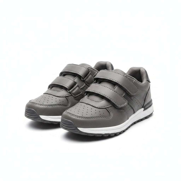 Grey Stripped Overlay Sneaker Pale Grey Nawao.com