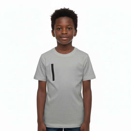Grey Tee With Zip Mid Grey Nawao.com
