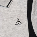 Grey Vertical Paneled Polo Shirt Nawao.com