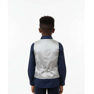 Grey Vest And Long Sleeve Shirt Set Mid Grey Nawao.com