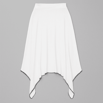 HANKY HEM CONTRAST SKIRT IVORY Nawao.com