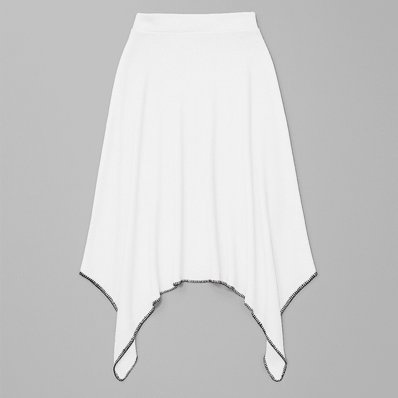 HANKY HEM CONTRAST SKIRT IVORY Nawao.com