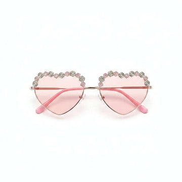 Heart Shaped Embellishment Sunglasses Nawao.com