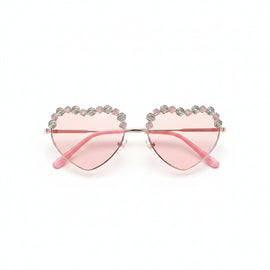 Heart Shaped Embellishment Sunglasses Nawao.com