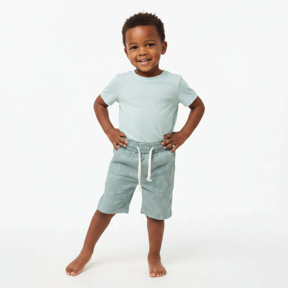 Indigo Jacquard Pullon Shorts Blue Nawao.com