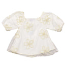 Ivory All Over Flower Patch Work Dress Ivory Nawao.com