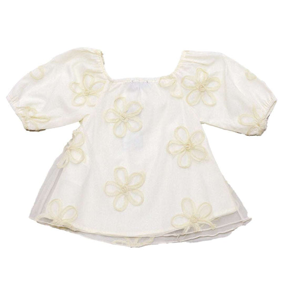 Ivory All Over Flower Patch Work Dress Ivory Nawao.com