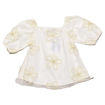 Ivory All Over Flower Patch Work Dress Ivory Nawao.com