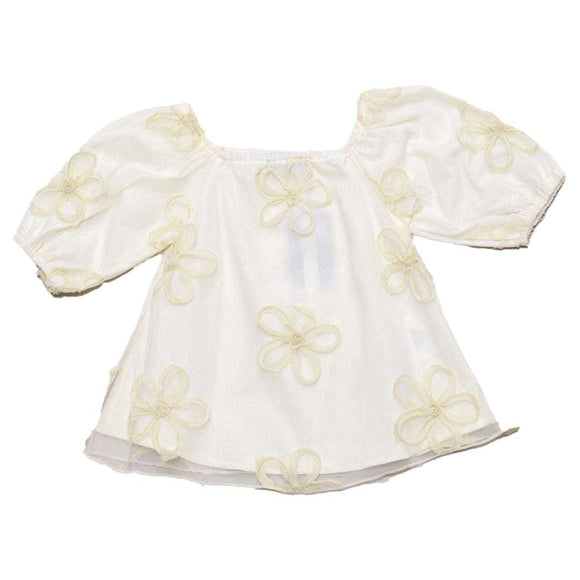Ivory All Over Flower Patch Work Dress Ivory Nawao.com
