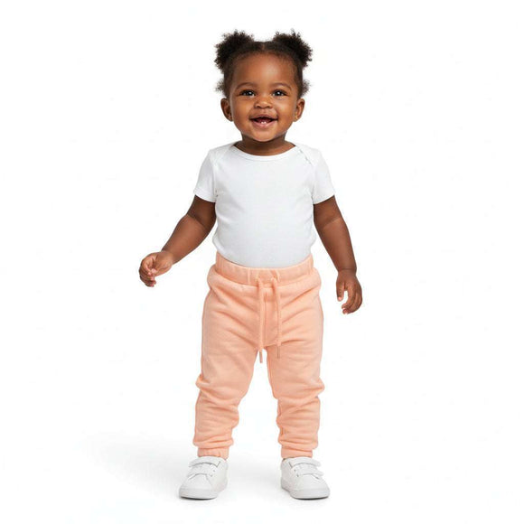 Ivory All Over Print Active Pants    Solid Peach Active Pants Assorted Nawao.com