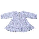 Ivory All Over Print Dress With Crochet Collars Nawao.com