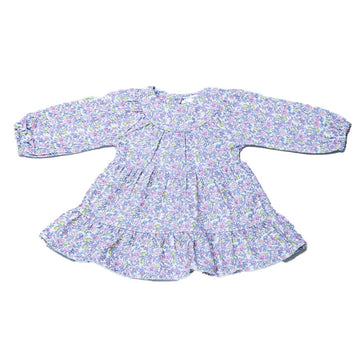 Ivory All Over Print Dress With Crochet Collars Nawao.com