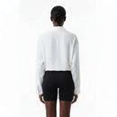 Ivory Button Front Roll Up Sleeve Shirt Ivory Nawao.com