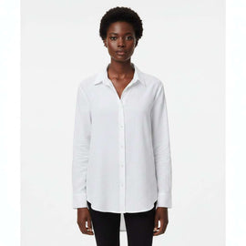 Ivory Button Front Roll Up Sleeve Shirt Ivory Nawao.com