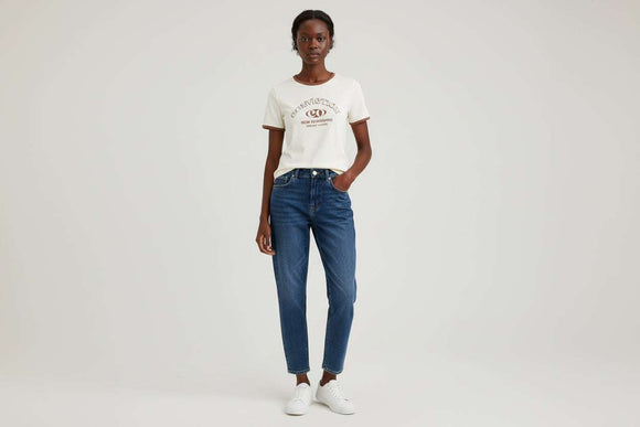 Ivory Contast Rib T Shirt Nawao.com