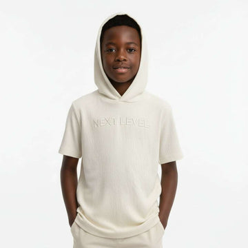Ivory Crickle Jacqaurd Hoody Tee Ivory Nawao.com