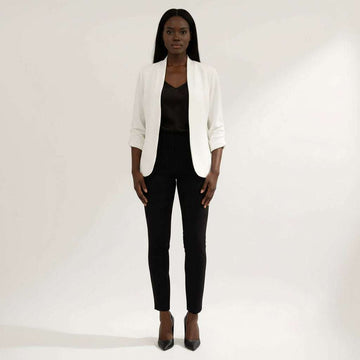 Ivory Cropped Long Sleeve Jacket Ivory Uk8 Nawao.com