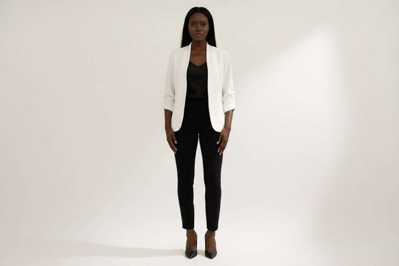 Ivory Cropped Long Sleeve Jacket Ivory Uk8 Nawao.com