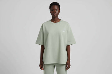 Ivory Drop Shoulder Oversize T Shirt Nawao.com