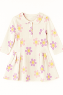 Ivory Floral All Over Print Pique Dress Ivory Nawao.com
