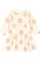 Ivory Floral All Over Print Pique Dress Ivory Nawao.com