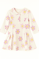 Ivory Floral All Over Print Pique Dress Ivory Nawao.com