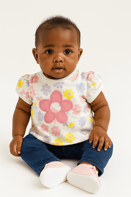Ivory Floral All Over Print Puff Sleeve Ivory Nawao.com