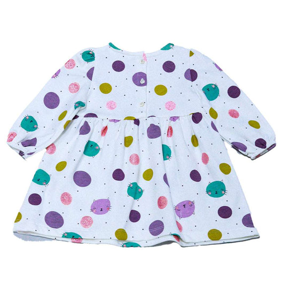 Ivory Floral Print Dress Nawao.com