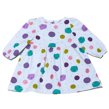 Ivory Floral Print Dress Nawao.com