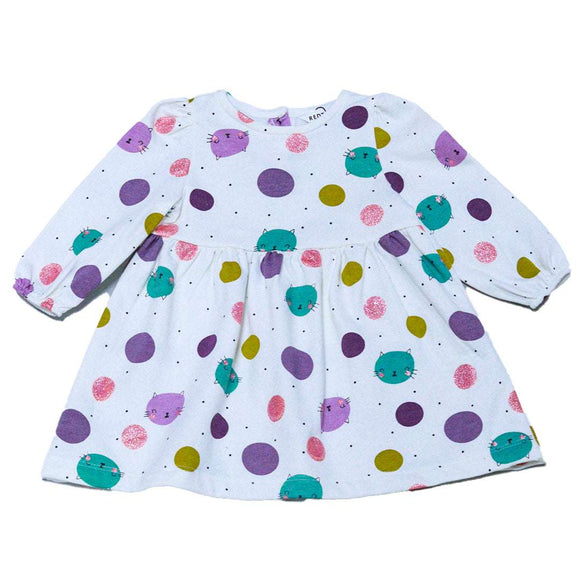 Ivory Floral Print Dress Nawao.com