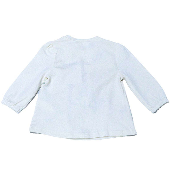 Ivory Front Embroidery Knit Blouse Nawao.com