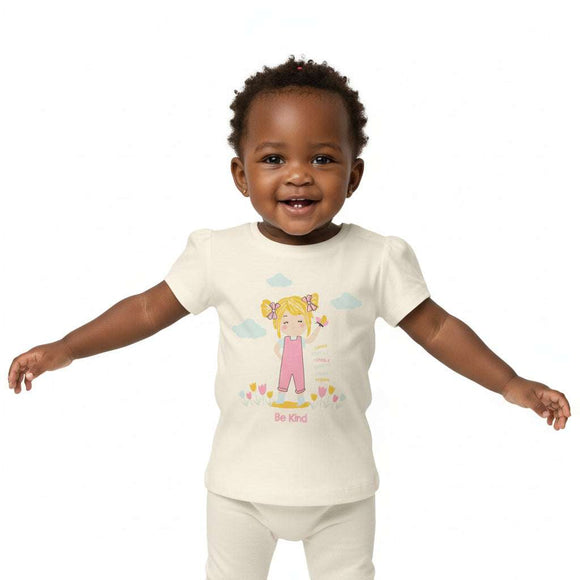 Ivory Girl Placement Print T Shirt Nawao.com